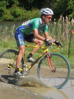 Chris riding to a 4th place at the Ed Sanders cyclocross